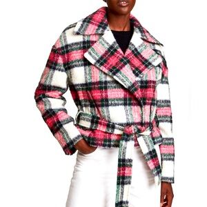 All Saints Pink Wool Belted Jacket